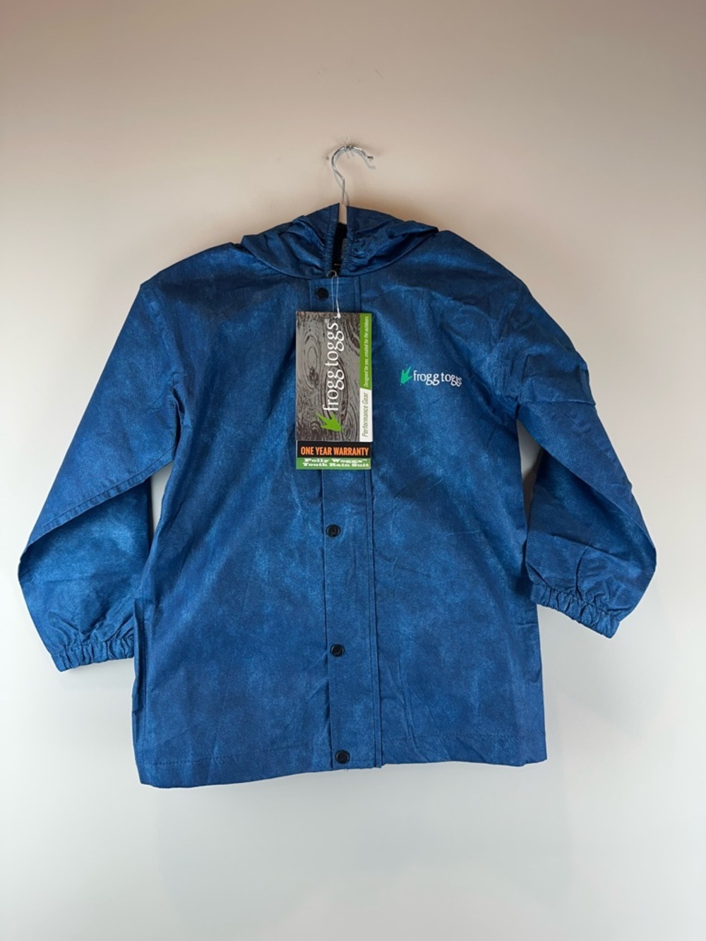 NEW Frogg Toggs Youth Blue Outdoor Camping Polly Woggs Rain Suit Jacket Medium
